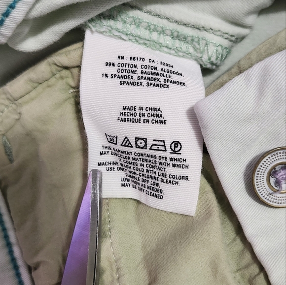Anthropologie Pilcro Hyphen Fit Distressed Chinos Women's Size 27 Light Green - Picture 16 of 16